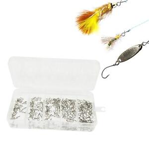 250Pcs Fly Fishing Snap 5 Sizes for Flies Hook Lures Swivels Fishing Tackle