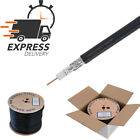 RG6 500FT Cable Bulk Coaxial Wire Dual Shield 18AWG Black Coax Satellite TV
