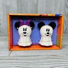 Disney Mickey Minnie Mouse Ghost Salt And Pepper Ceramic Shakers Halloween Fall