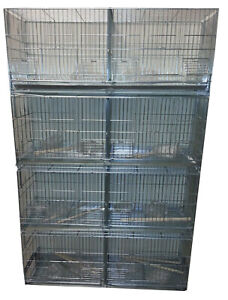 4 x LARGE Galvanized Zinc Bird Finches Canaries Flight Breeding Divider Cages