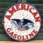 VINTAGE AMERICAN GASOLINE PORCELAIN GAS OIL SERVICE STATION RACK PUMP PLATE