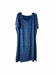 Fresh Produce womens 1XL Cotton Short Sleeve Midi Dress Blue