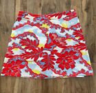 TopShop Floral Front Mini Skirt Summer New Blue Red Size 8 I01