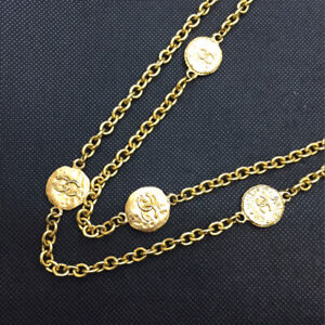 Chanel CC Gold tone Chain Necklace w/ Box France From Japan 078 6089089