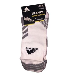 Adidas Socks Traxion No Show Tennis White Climalite Womens Size S 5.5-7.5 NEW