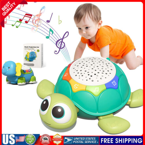 Baby Toys 6 to 12 Months，Musical Turtle Crawling Baby Girl Toys for 12-18 Months