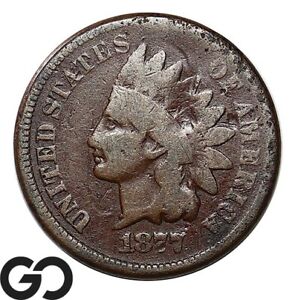 1877 Indian Head Cent Penny, Highly Demanded Low Mintage Key Date ** Free S/H!