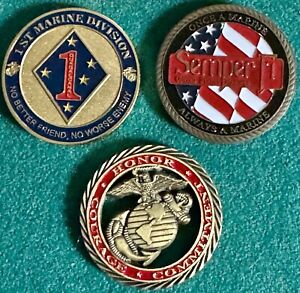 - USMC Marine Corps Challenge Coins Sniper Dogs Of War Set Of 3 Coins 1 Low $