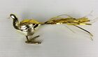 VTG Christmas Ornament Mercury Glass Clip On Gold Bird Peacock Swan Tinsel Tail