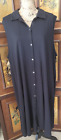 J.Jill Dress Size 3X Cotton Blend Button Front Black Sleeveless