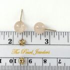 14kt Solid Yellow Gold 8mm Round Rose Quartz Stud Earrings TPJ