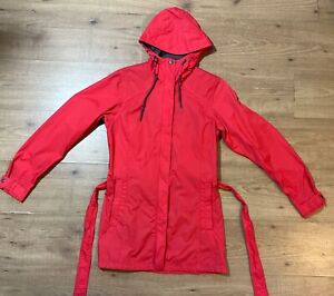Columbia PARDON MY Trench Womens Small Red Hooded Rain Jacket RL2148
