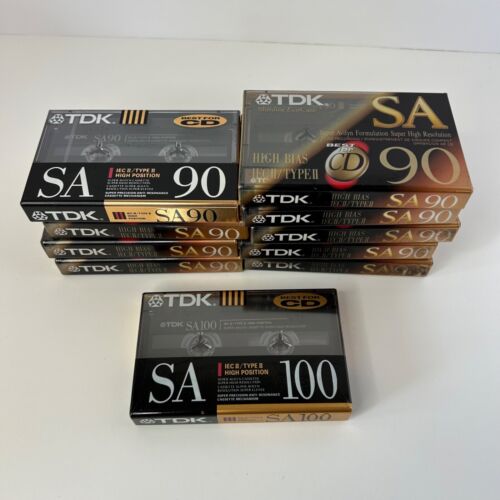 New ListingLOT 10 TDK SA-X 90 100 IEC II/TYPE II. High Position Cassette Tapes New Sealed