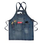 Adults Apron Adjustable Housekeeping Denim Apron with Pocket Cooking Accessor...