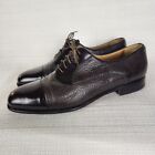 Moreschi Italy Dress Shoes Size 11 Peccary Calf Leather Brown Oxford Shoes
