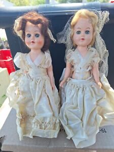 New Listing2 Vintage Blinking Bride Dolls