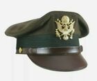US Army Officers Visor Cap Chocolate All Sizes Repro WW2 Crusher Service Hats