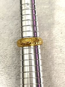 24k Solid Gold Wedding Band Ring 7.7 Grams Beautiful