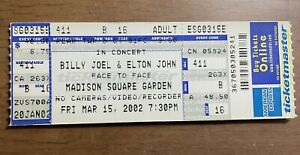 Elton John & Billy Joel Concert Ticket Stub 3/15/2002 Madison Square Garden NYC
