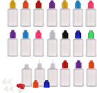 20pc 30/50/60/100ml Plastic Empty Squeezable Eye Liquid Dropper Bottles CRC Caps