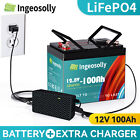 12V 100Ah LiFePO4 Lithium Battery 8000+ Deep Cycle for Solar RV Off-grid Camping