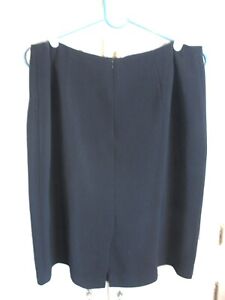 Women's Black Pencil Skirt size 14 Knee Length LIZ BAKER Lined Business zip slit
