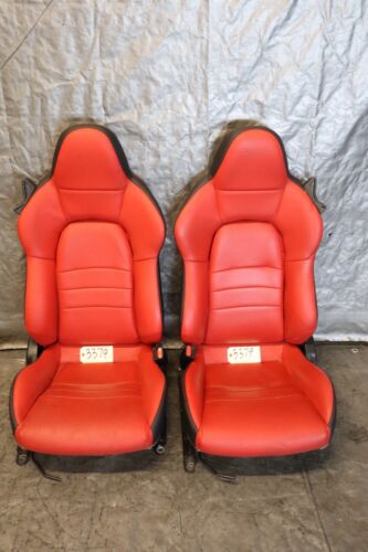 2005 HONDA S2000 AP2 F22C 2.2L OEM RED N BLACK LEATHER FRONT SEATS #3379