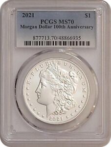 New Listing2021 P Morgan Silver one Dollar coin PCGS MS70 SKU 3