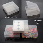 3PCS Small Plastic Storage Boxes Container Square Box Beads Coins Screws Jewelry