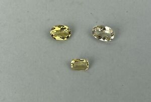 Loose Gemstone Lot Estate Find Yellow Topaz? 2.5 carat total weight set of 3