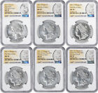 2021 Morgan and Peace Silver Dollar 6-Coin Set MS70 First Day of Issue NGC