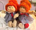 New Listing1985 CABBAGE PATCH KIDS TWINS DOLLS, Red Hair Green Eyes, Signed