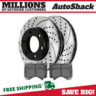 Front Drilled Slotted Brake Rotors Black & Pads for Toyota Sequoia Tundra 4.7L
