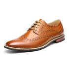 Men's Dress Shoes Formal Oxford Wingtip Lace Up PU Upper Shoes w/ Wide Size