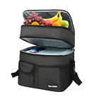 Double Deck Lunch Bag Dual Compartment for Women Men Work Office Sport Insulated