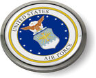 UNITED STATES AIR FORCE 3D Domed Emblem Badge Car Sticker Chrome ROUND Bezel