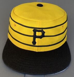 Vintage 70s Pittsburgh Pirates New Era Pillbox Hat Cap MLB Size 7 5/8 Pro Model