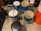 Mapex M Series 5-piece Drum Set Kit Teal Blue - 22, 14, 14, 12, 10 w_throne, etc