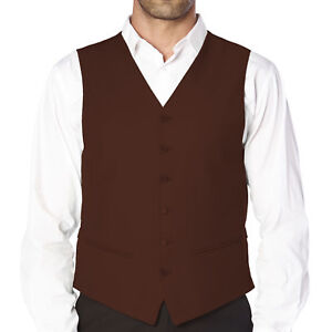CONCITOR Men's Dress Vest Solid Color Waistcoat for Suit or Tuxedo Mens Vests
