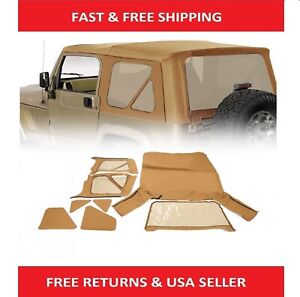 Fit 97-06 Jeep Wrangler TJ Soft top Frame Sailcloth Replacement w/Tinted Windows (For: More than one vehicle)