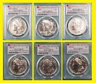 New Listing2021 Morgan Peace Silver Dollar 6 COINS SET PCGS MS 70 FIRST DAY ISSUE flag box
