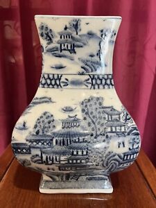 Asian blue and white porcelain vase
