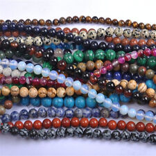 Natural Gemstone Round Spacer Loose Beads 4mm 6mm 8mm 10mm 12mm Assorted Stones