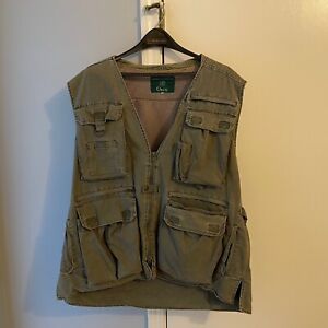New ListingVINTAGE Orvis Vest Mens XL Olive Fly Fishing Pack Tactical Cargo Outdoorsman
