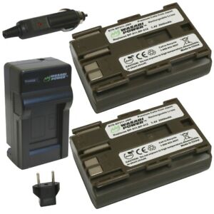Wasabi Power Battery (2-Pack) and Charger for Canon BP-511, BP-511A