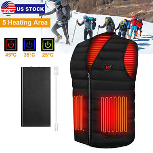 Electric Heated Vest Thermal Heating Coat USB Jacket with 20000mAh Power Bank