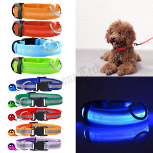 Safety Pet Dog LED Collar Night Flashing Light Up Adjustable Waterproof S-XL