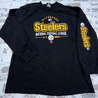 Pittsburgh Steelers Shirt Men Large Black Tee NFL Football Long Sleeve Retro Y2K