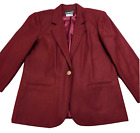 Sag Harbor Blazer Jacket Wool Blend Burgundy Women's 12 Lined One Button Vintage