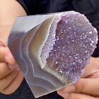 New Listing233G Natural Amethyst Agate Crystal Hand cut Piece Specimen Healing